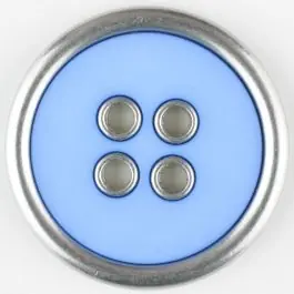 Mengenrabatt Zweiteiliger Vollmetall-Polyamidknopf, rund, 4 loch – Größe: 20mm – Farbe: blau – Art.Nr. 320652