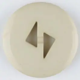 Polyamidknopf mit dreieckigen Knopflöchern, rund, 2 loch – Größe: 23mm – Farbe: beige – Art.Nr. 315701 Echt