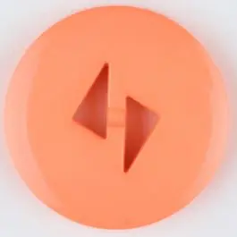 Zertifiziert Polyamidknopf mit dreieckigen Knopflöchern, rund, 2 loch – Größe: 18mm – Farbe: orange – Art.Nr. 265713