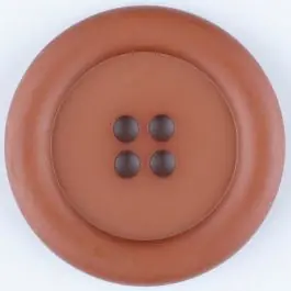 Ausverkauf Polyamidknopf, mit breitem Rand, rund, 4 loch – Größe: 25mm – Farbe: braun – Art.Nr. 315719