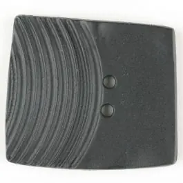 Gratis Versand Polyamidknopf, marmoriert, eine Hälfte mit Rillen, die andere glatt, quadratisch, 2 loch – Größe: 38mm – Farbe: schwarz – Art.Nr. 370741