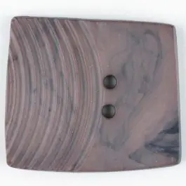 Zertifiziert Polyamidknopf, marmoriert, eine Hälfte mit Rillen, die andere glatt, quadratisch, 2 loch – Größe: 23mm – Farbe: braun – Art.Nr. 335716