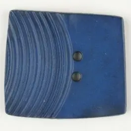 Polyamidknopf, marmoriert, eine Hälfte mit Rillen, die andere glatt, quadratisch, 2 loch – Größe: 30mm – Farbe: blau – Art.Nr. 345758 Expressversand
