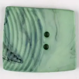 Polyamidknopf, marmoriert, eine Hälfte mit Rillen, die andere glatt, quadratisch, 2 loch – Größe: 23mm – Farbe: grün – Art.Nr. 335720 Neue Kollektion