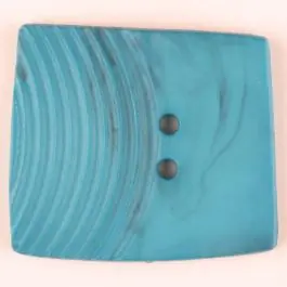 Polyamidknopf, marmoriert, eine Hälfte mit Rillen, die andere glatt, quadratisch, 2 loch – Größe: 30mm – Farbe: grün – Art.Nr. 345761 Neue Ware