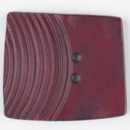 Polyamidknopf, marmoriert, eine Hälfte mit Rillen, die andere glatt, quadratisch, 2 loch – Größe: 30mm – Farbe: weinrot – Art.Nr. 345763 Nur Heute