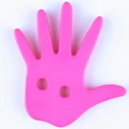 Nur Heute Kinderknopf in Form einer Hand – Größe: 25mm – Farbe: pink – Art.Nr. 331033