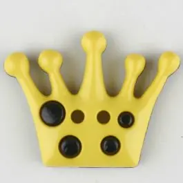 Billig Kinderknopf mit hübscher Krone – Größe: 28mm – Farbe: gelb – Art.Nr. 341161