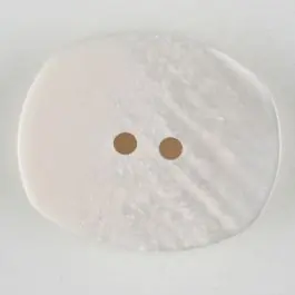 Polyesterknopf mit ungleichmäßiger Oberfläche, oval, 2 loch – Größe: 23mm – Farbe: weiß – Art.Nr. 341202 Günstig