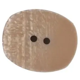 Exklusiv Polyesterknopf mit ungleichmäßiger Oberfläche, oval, 2 loch – Größe: 23mm – Farbe: beige – Art.Nr. 346714