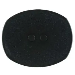 Neuheit Polyesterknopf mit ungleichmäßiger Oberfläche, oval, 2 loch – Größe: 28mm – Farbe: schwarz – Art.Nr. 380337