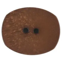Meistverkauft Polyesterknopf mit ungleichmäßiger Oberfläche, oval, 2 loch – Größe: 28mm – Farbe: braun – Art.Nr. 386714