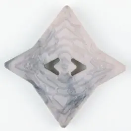 Neu Polyamidknopf mit unebener Oberfläche und pfeilförmigen Löchern, kantig, 2 loch – Größe: 25mm – Farbe: beige – Art.Nr. 316703