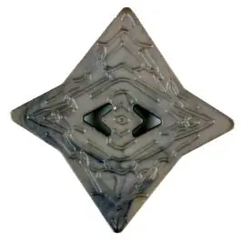 Polyamidknopf mit unebener Oberfläche und pfeilförmigen Löchern, kantig, 2 loch – Größe: 25mm – Farbe: braun – Art.Nr. 316704 Limited Edition