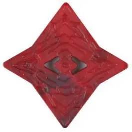 Polyamidknopf mit unebener Oberfläche und pfeilförmigen Löchern, kantig, 2 loch – Größe: 25mm – Farbe: rot – Art.Nr. 316709 Bestpreis