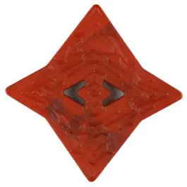 Polyamidknopf mit unebener Oberfläche und pfeilförmigen Löchern, kantig, 2 loch – Größe: 25mm – Farbe: orange – Art.Nr. 316712 Mengenrabatt