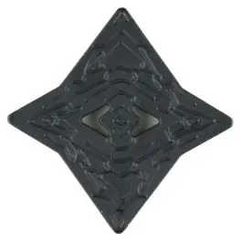 Zertifiziert Polyamidknopf mit unebener Oberfläche und pfeilförmigen Löchern, kantig, 2 loch – Größe: 40mm – Farbe: schwarz – Art.Nr. 400256