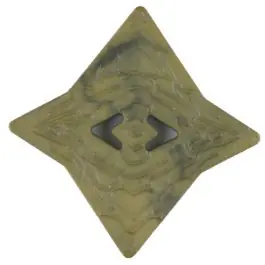 Versand Am Gleichen Tag Polyamidknopf mit unebener Oberfläche und pfeilförmigen Löchern, kantig, 2 loch – Größe: 40mm – Farbe: grün – Art.Nr. 406707