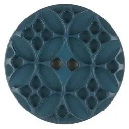 Kostenloser Versand Polyamidknopf mit rautenförmigen Ornamenten, rund, 2 loch – Größe: 34mm – Farbe: grün – Art.Nr. 376718