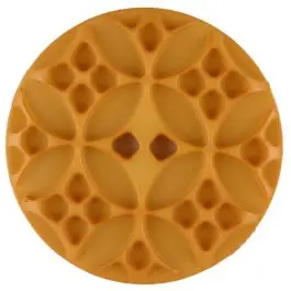 Polyamidknopf mit rautenförmigen Ornamenten, rund, 2 loch – Größe: 34mm – Farbe: gelb – Art.Nr. 376721 Top-Preis