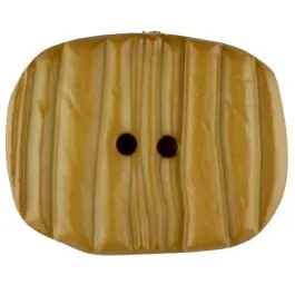 Kostenloser Versand Polyamidknopf patiniert, oval, 2 loch – Größe: 34mm – Farbe: gelb – Art.Nr. 376732