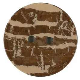 Polyamidknopf, Lederoptik, rund, 2 loch – Größe: 28mm – Farbe: braun – Art.Nr. 370760 Expressversand