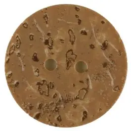 Markenware Polyamidknopf, Korkoptik, rund, 2 loch – Größe: 20mm – Farbe: beige – Art.Nr. 310947