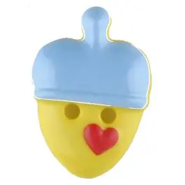 Kinderknopf lustige Eichel mit Stern – Größe: 20mm – Farbe: blau – Art.Nr. 310956 Sichere Zahlung