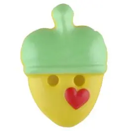 Echt Kinderknopf lustige Eichel mit Stern – Größe: 20mm – Farbe: grün – Art.Nr. 310957