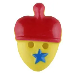 Kostenloser Versand Kinderknopf lustige Eichel mit Stern – Größe: 20mm – Farbe: rot – Art.Nr. 310963