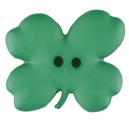 Kinderknopf vierblättriges Kleeblatt -Größe: 23mm – Farbe: grün – Art.Nr. 310951 Preisknaller