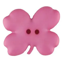 Top-Seller Kinderknopf vierblättriges Kleeblatt – Größe: 23mm – Farbe: pink – Art.Nr. 310952