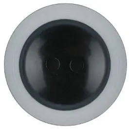 Polyesterknopf dezent umrandet mit 2 Löchern – Größe: 23mm – Farbe: schwarz – Art.Nr. 341231 Im Trend