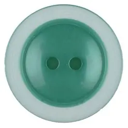 Bestpreis Polyesterknopf dezent umrandet mit 2 Löchern – Größe: 28mm – Farbe: grün – Art.Nr. 387719