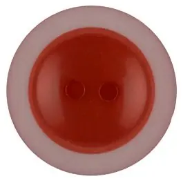 Polyesterknopf dezent umrandet mit 2 Löchern – Größe: 23mm – Farbe: rot – Art.Nr. 347710 Super-Preis