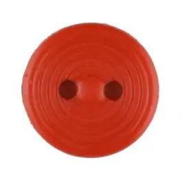 Nur Heute Polyamidknopf Rillenstruktur mit 2 Löchern – Größe: 13mm – Farbe: rot – Art.Nr. 217716