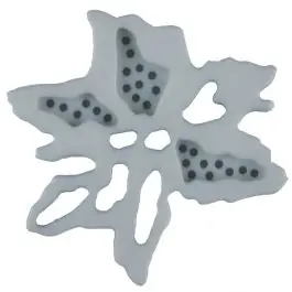 außergewöhnlicher Blumenknopf mit 2 Löchern – Größe: 28mm – Farbe: grau – Art.Nr. 337713 Hochwertig