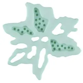 außergewöhnlicher Blumenknopf mit 2 Löchern – Größe: 28mm – Farbe: grün – Art.Nr. 337717 Sofort Bestellen