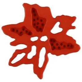 Exklusiv außergewöhnlicher Blumenknopf mit 2 Löchern – Größe: 34mm – Farbe: rot – Art.Nr. 377722