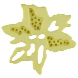 Bestpreis außergewöhnlicher Blumenknopf mit 2 Löchern – Größe: 23mm – Farbe: gelb – Art.Nr. 287710