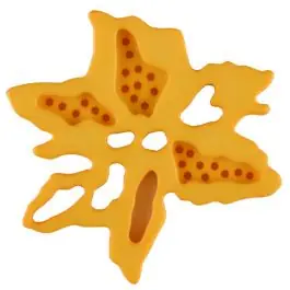 außergewöhnlicher Blumenknopf mit 2 Löchern – Größe: 23mm – Farbe: gelb – Art.Nr. 287711 Echt