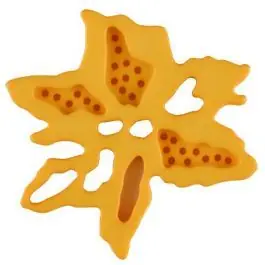 außergewöhnlicher Blumenknopf mit 2 Löchern – Größe: 34mm – Farbe: gelb – Art.Nr. 377724 Markenprodukt