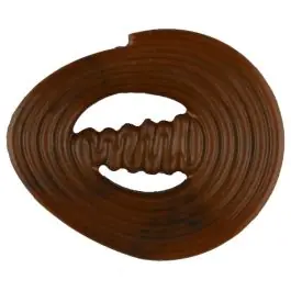 Rabatt spiralförmiger Polyamidknopf mit Steg – Größe: 30mm – Farbe: braun – Art.Nr. 347715