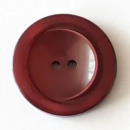 Polyesterknopf mit breitem Rand mit 2 Löchern – Größe: 18mm – Farbe: rot – Art.Nr. 318712 Mengenrabatt