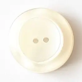 Ab Werk Polyesterknopf mit breitem Rand mit 2 Löchern – Größe: 28mm – Farbe: weiß – Art.Nr. 380361