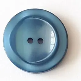 Neu Polyesterknopf mit breitem Rand mit 2 Löchern – Größe: 28mm – Farbe: blau – Art.Nr. 388717
