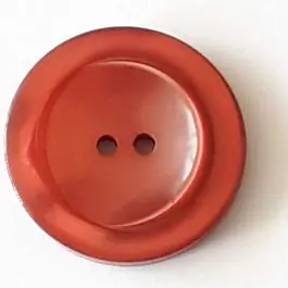 Polyesterknopf mit breitem Rand mit 2 Löchern – Größe: 28mm – Farbe: rot – Art.Nr. 388723 Sonderaktion