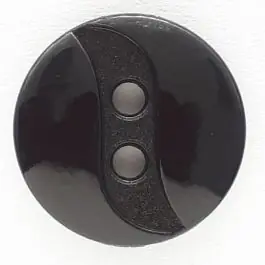 Markenprodukt Polyamidknopf mit eingearbeiteter Wellenlinie mit 2 Löchern – Größe: 13mm – Farbe: schwarz – Art.Nr. 211756