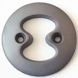 Polyamidknopf mit interessanter Ausstanzung mit 2 Löchern – Größe: 23mm – Farbe: grau – Art.Nr. 288712 Beliebt