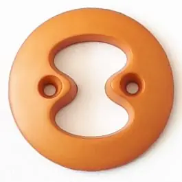 Garantierte Lieferung Polyamidknopf mit interessanter Ausstanzung mit 2 Löchern – Größe: 23mm – Farbe: braun – Art.Nr. 288715